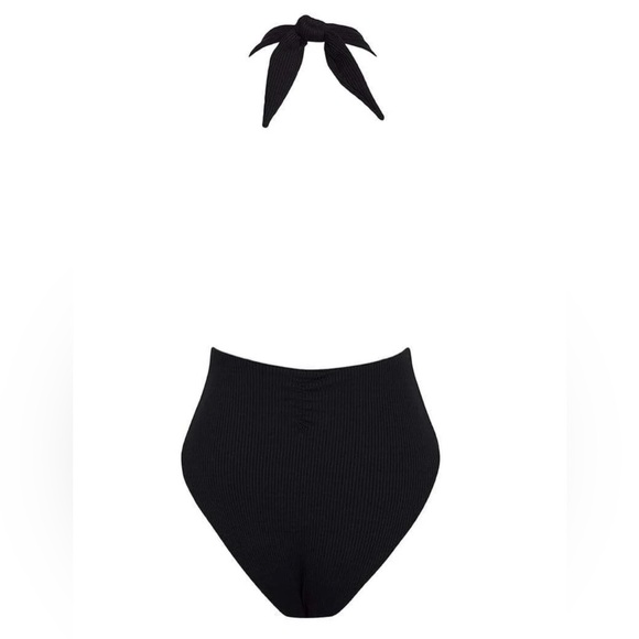 MONTCE Black Rib Tropez Tie-Up One-Piece, Black, Medium , $218 - Picture 6 of 14